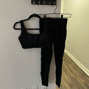 Black Ribbed Amazon Workout Set